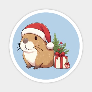 Christmas Capybara Santa Magnet